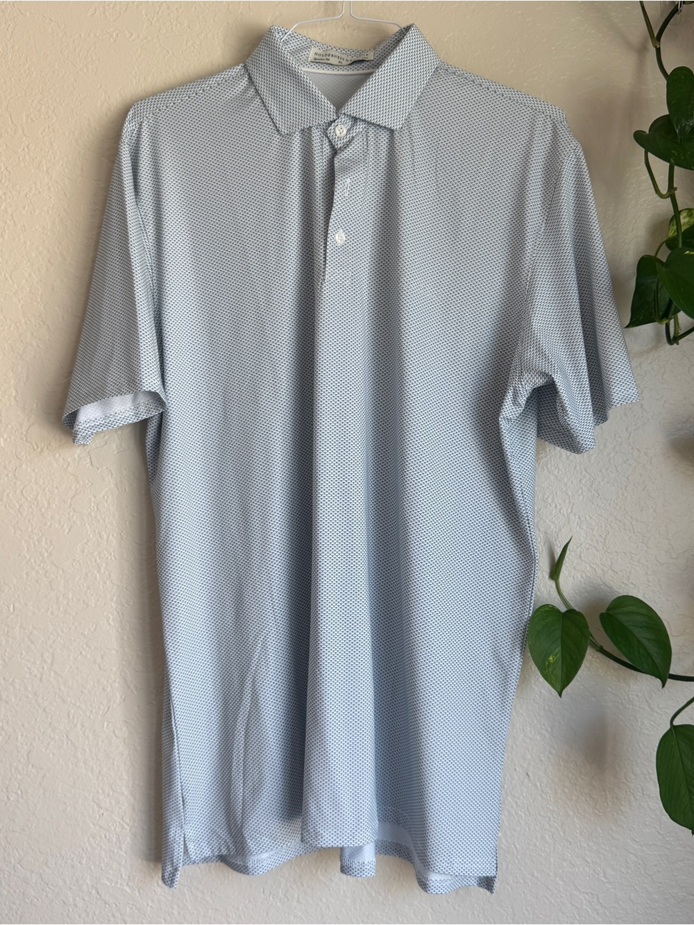 Holderness & Bourne Armfield Performance Polo – Light Blue Print, Men’s XL
